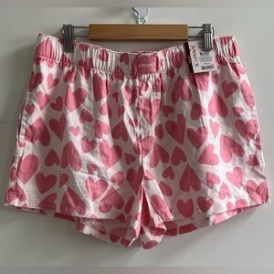 Joyspun Heart Print Women's Sleep Shorts Size:S